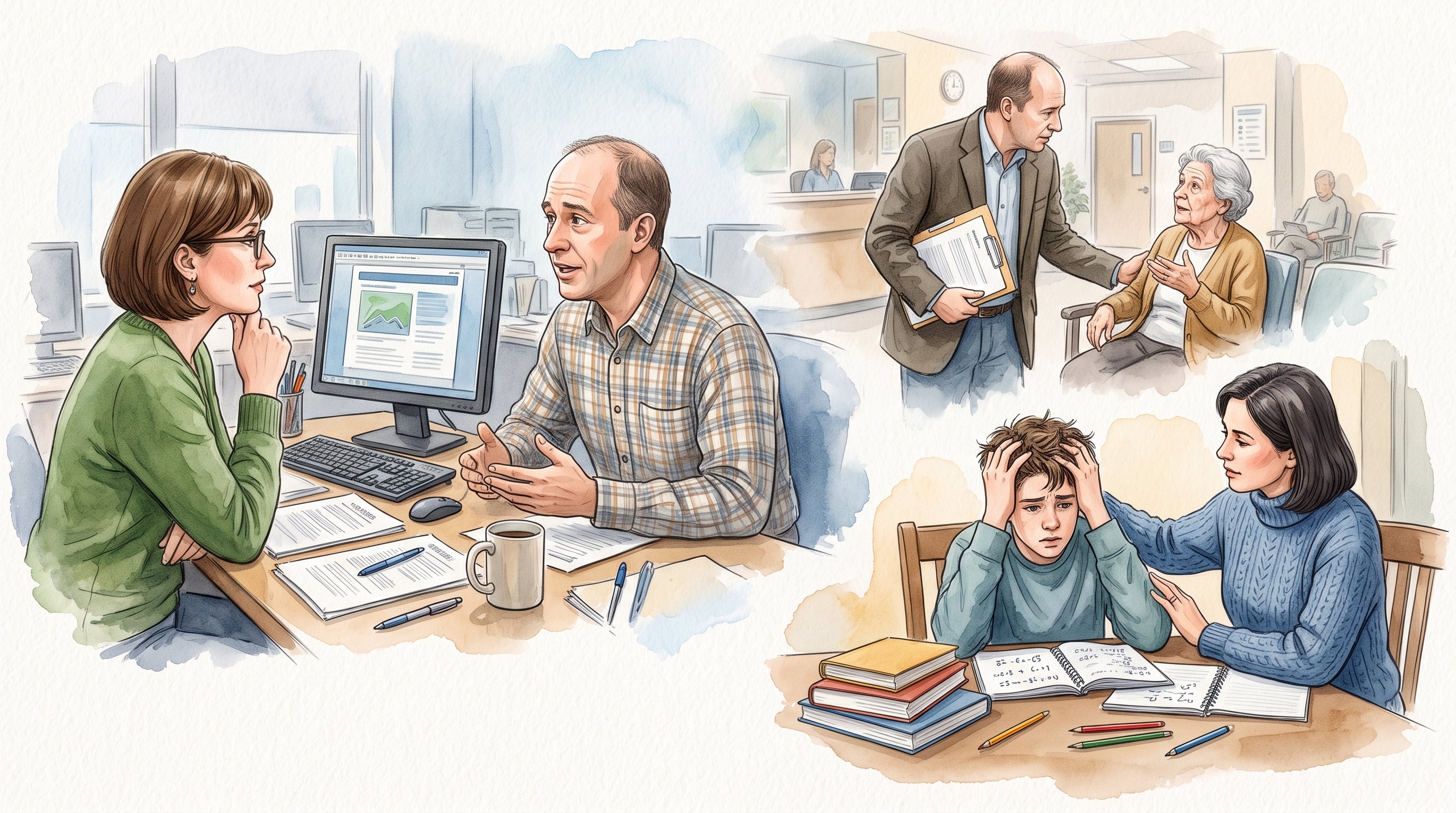 Robbins relató que su hijo requería escucha y comprensión frente a sus dificultades escolares en lugar de respuestas inmediatas (Imagen Ilustrativa Infobae)