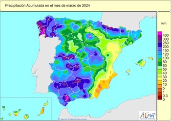 Mapa de las precipitaciones acumuladas
