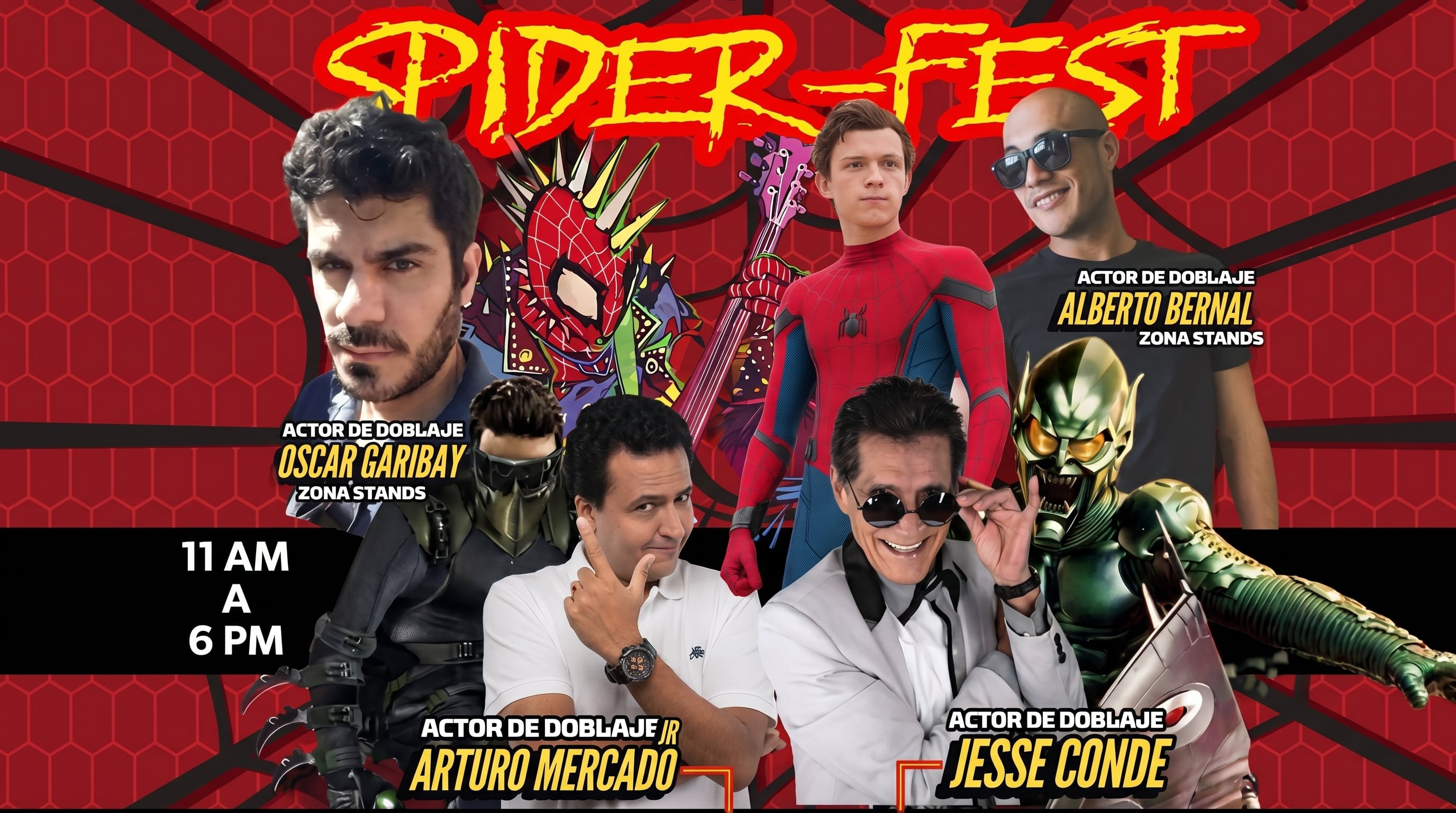 Cuatro reconocidos actores de doblaje, Oscar Garibay, Alberto Bernal, Arturo Mercado Jr. y Jesse Conde, se reunirán en el evento Spider-Fest para celebrar el universo de Spider-Man con sus fans. (Centro Cultural Futurama)