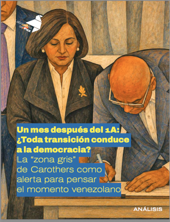 Pintura de un hombre que firma un documento al lado de una mujer, junto con el logotipo de Laboratorio de Paz y un texto explicativo