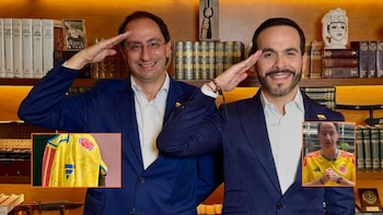 José Manuel Restrepo, fórmula vicepresidencial de Abelardo de la Espriella, habría usado una versión pirata de la camiseta de la selección Colombia