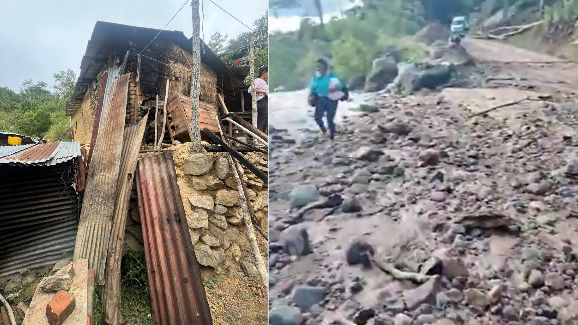 Gobernación de Santander reportó 4.500 familias damnificadas por cuenta de las lluvias - crédito Fotomontaje Infobae (Redes sociales/Fabook-X)