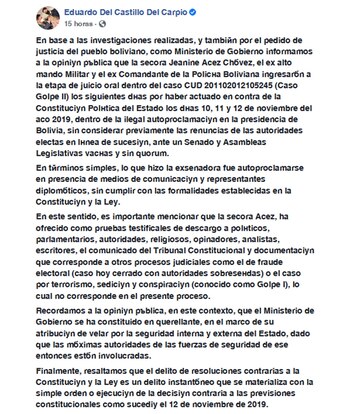 El texto que Eduardo Del