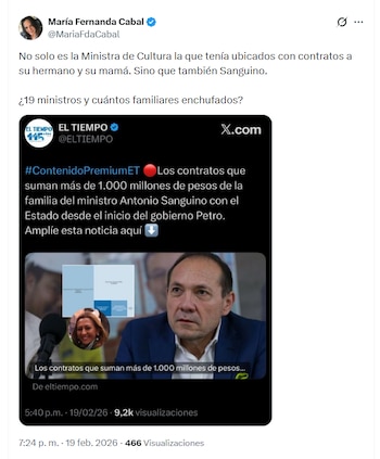 María Fernanda Cabal señaló las