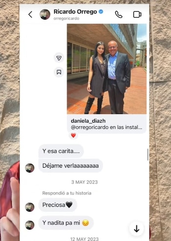 Esto le escribía Ricardo Orrego a la periodista Daniela Díaz - crédito @danieladiaz0479/tiktok