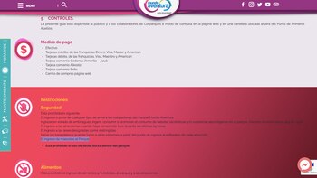 Recomendaciones y restricciones para la asistencia de público en el parque de diversiones Mundo Aventura en Bogotá / (Mundoaventura.com.co/planea-tu-visita/recomendaciones).