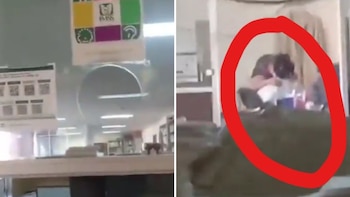 ¿Romance en horario laboral? Captan a trabajadores del IMSS besándose en clínica de Puebla