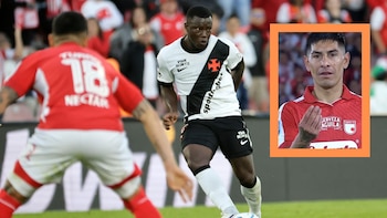 Marino Hinestroza tuvo fuerte cruce con el argentino Emanuel Olivera en el Santa Fe vs. Vasco: “Cagón”