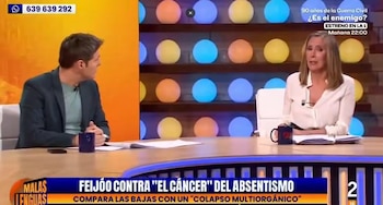 Marta Gómez Montero y Jesús Cintora, este sábado en 'Malas Lenguas Noche'.