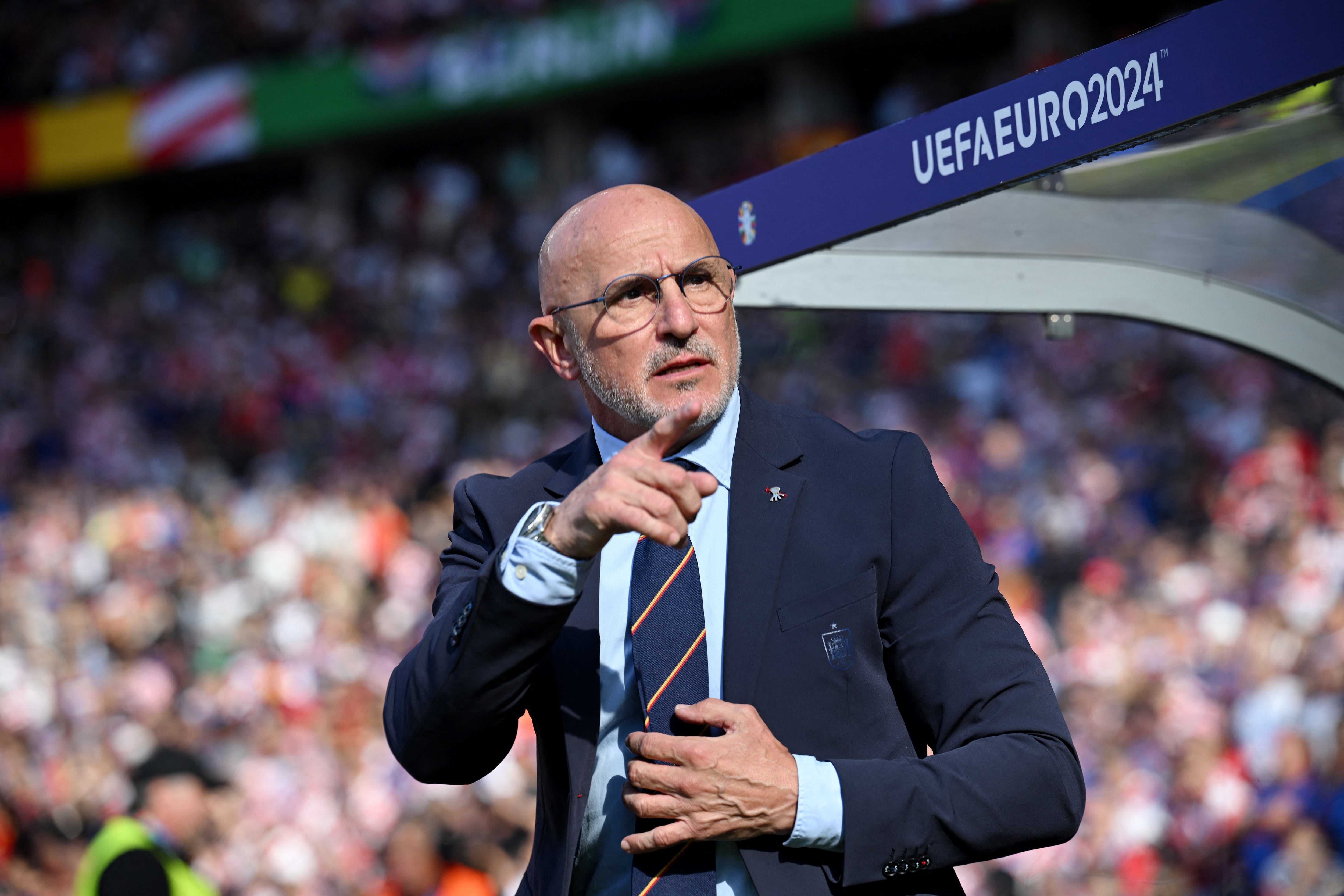 El seleccionador Luis de la Fuente, durante el partido contra Croacia (REUTERS/Annegret Hilse)