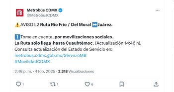 Afectaciones en la Línea 2