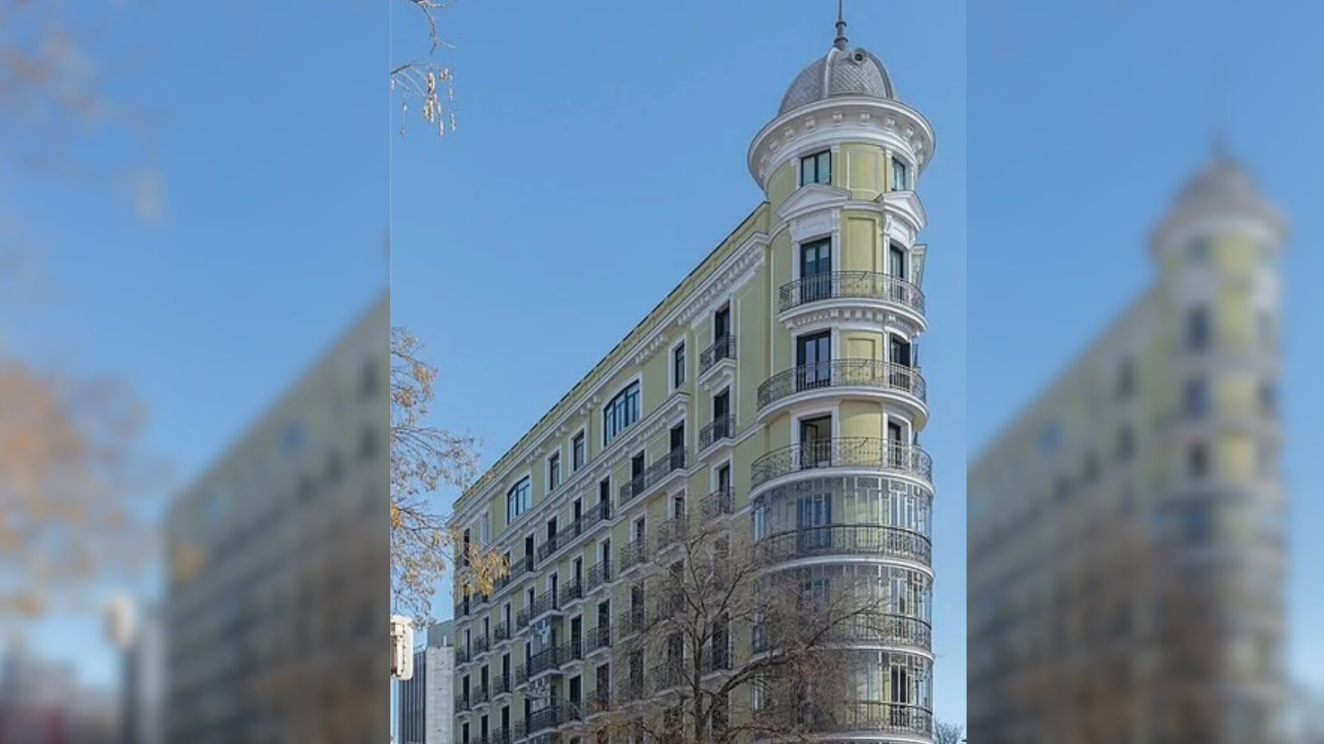 Edificio de la calle Alcalá 96, donde vivió Lorca. (Montaje Infobae)