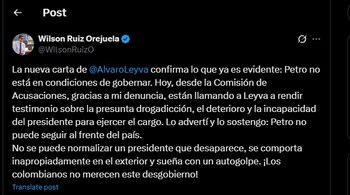 Wilson Ruiz habló de la