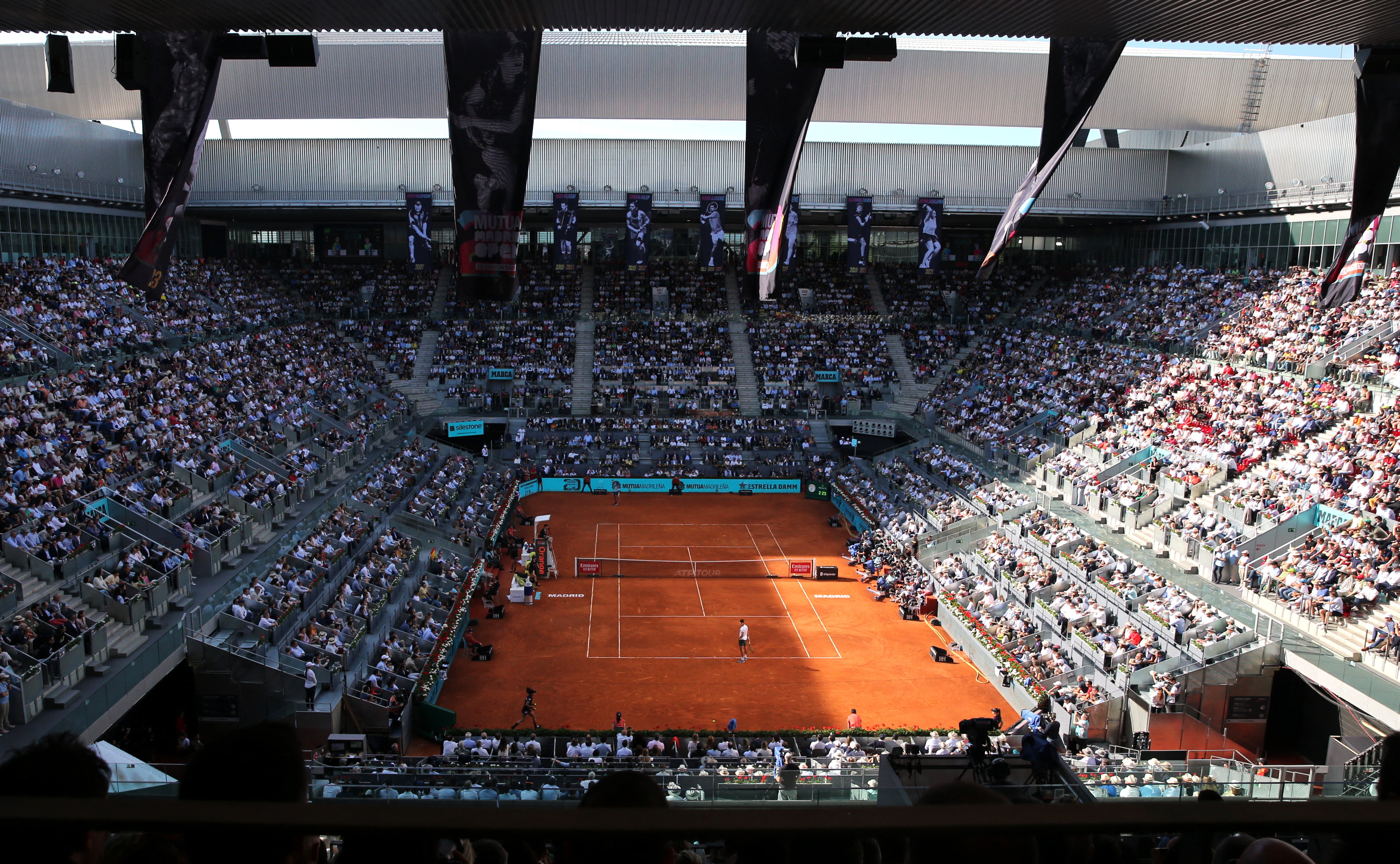 La Caja Mágica durante un cruce entre Rafael Nadal y Carlos Alcaraz, en 2022 (Fuente: REUTERS/Isabel Infantes)