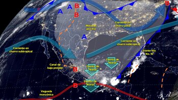 Estos sistemas meteorológicos influirán hoy en el clima de México. (SMN)
