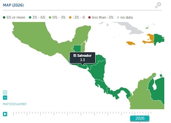 El Fondo Monetario Internacional (FMI) prevé que El Salvador crecerá 3.3% este año, mientras que Centroamérica tendrá un crecimiento del 3.7%. (Imagen extraída del portal del FMI)