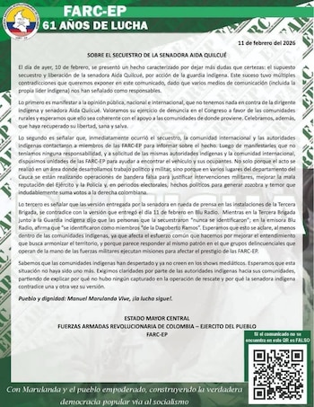 Las disidencias calificaron el hecho