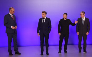 Merz, Macron y Starmer dialogarán