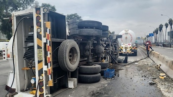 Accidente en Panamericana Sur: camión