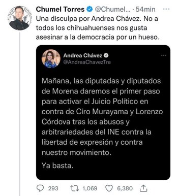 Andrea Chávez dio a conocer