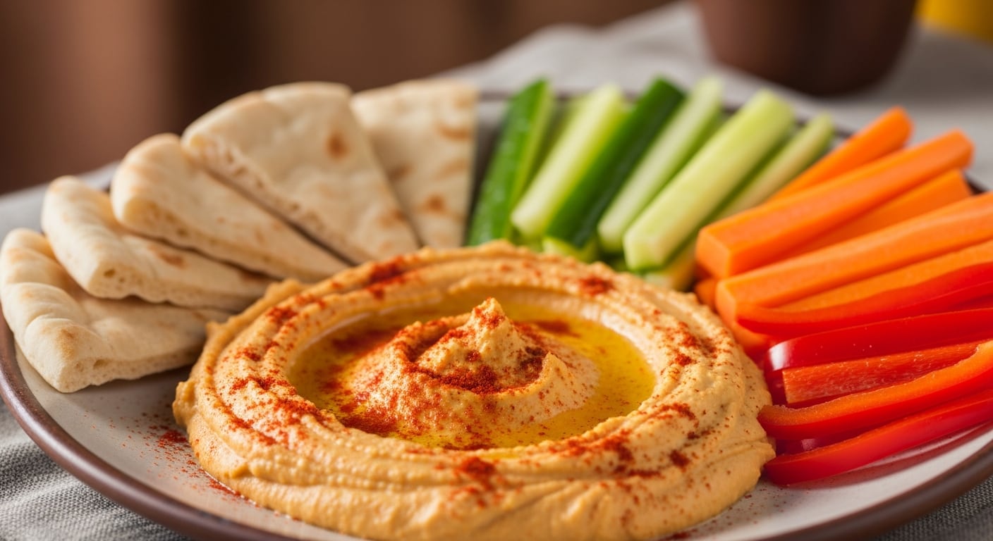 El hummus picante introduce notas intensas gracias al pimentón y el comino, ofreciendo una opción con carácter para quienes buscan un sabor definido en sus entradas o aperitivos (Imagen Ilustrativa Infobae)