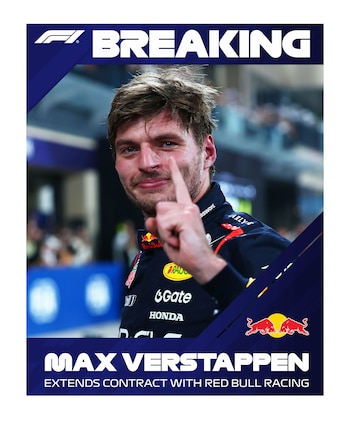 La Fórmula 1 anunció el nuevo contrato de Max Verstappen con Red Bull (@F1)