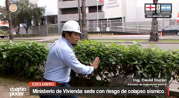 Cuarto Poder revela peligro en sede del Ministerio de Vivienda: inmueble adquirido al Banco de la Nación enfrenta emergencia estructural. Captura: américa TV.