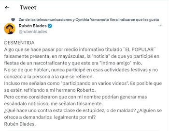 Rubén Blades salió al frente
