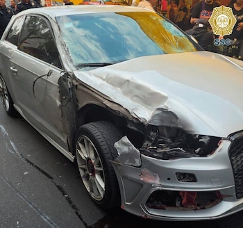 Auto asegurado tras el accidente. Crédito: SSC