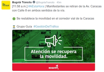 El tránsito en la avenida