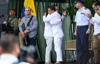 Abelardo de la Espriella y Hugo Kerguelén celebran la ruta Montería - Panamá
