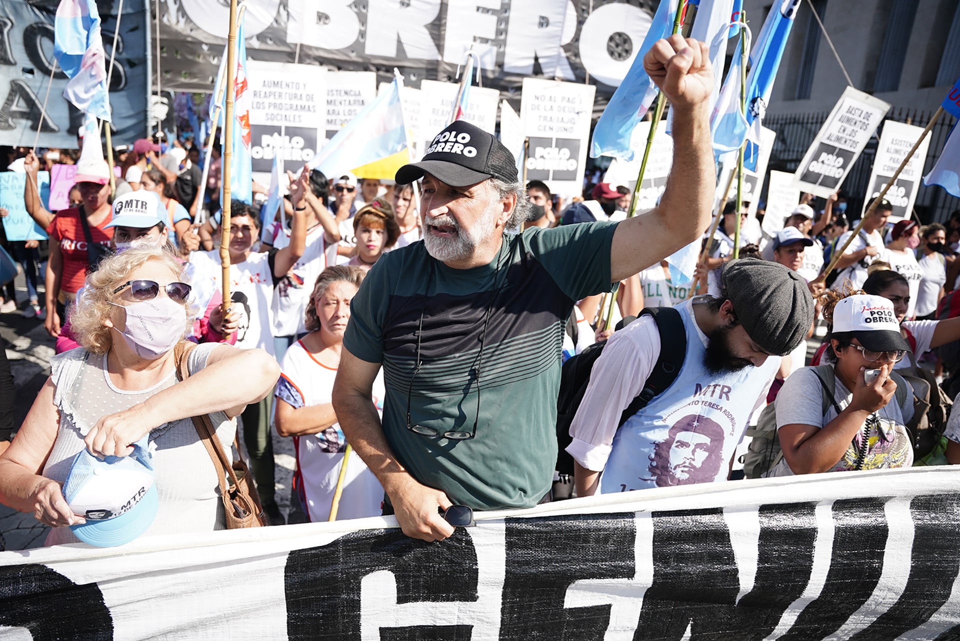 Otros tiempos. Antes de ser procesado, Eduardo Belliboni encabezaba multitudirarias marchas frente al Ministerio de Desarrrollo Social (Franco Fafasuli)