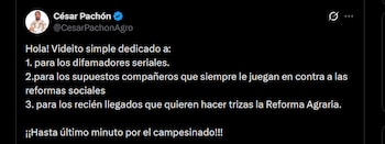 César Pachón - crédito @CesarPachonAgro/X