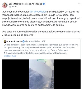 José Manuel Restrepo resaltó la