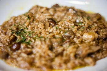 Receta de arroz con setas y secreto ibérico (Flickr)