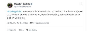 Marelen Castillo dice que ojalá