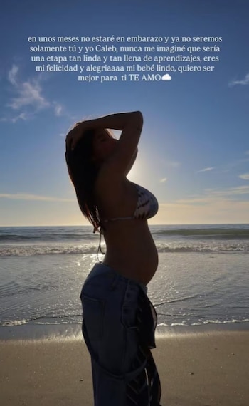 Manuela QM compartió una imagen de su embarazo junto a un mensaje dedicado a su futuro hijo donde reveló el nombre que llevará el bebé - crédito @manuelaqm__/ Instagram