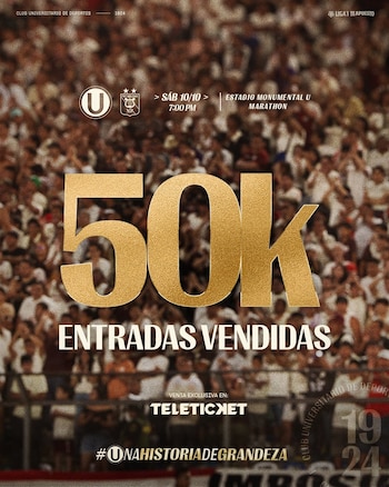 50 mil personas vivirán el Universitario vs Melgar en el estadio Monumental.