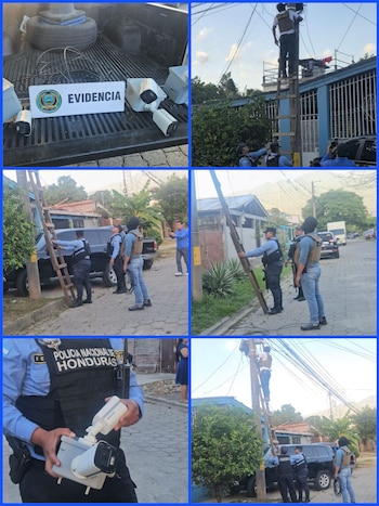 Las cámaras clandestinas facilitaban el monitoreo constante de patrullas y el control del ingreso y salida de personas en la colonia. (Imagen: DIPAMPCO)