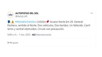 Choque fatal en Panamericana.