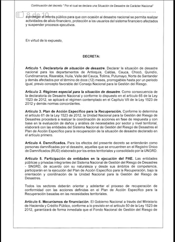 Esta medida busca acelerar la movilización de recursos, coordinar la respuesta estatal y atender con prioridad a la población afectada - crédito Dapre