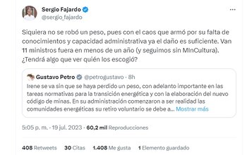 Sergio Fajardo y sus dardos a Gustavo Petro tras salida de Irene Vélez