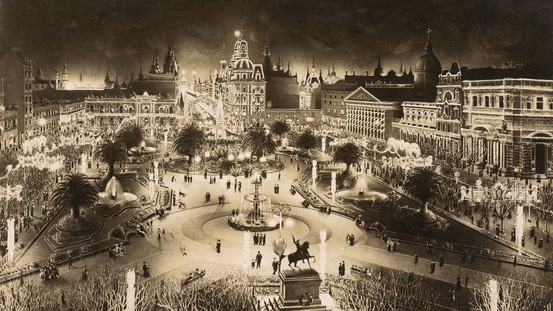 La Plaza de Mayo durante los festejos del Centenario de la Revolución de Mayo: fueron durante la presidencia de Figueroa Alcorta y bajo severas restricciones a las libertades individuales