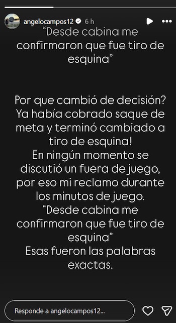 Ángelo Campos compartió en Instagram