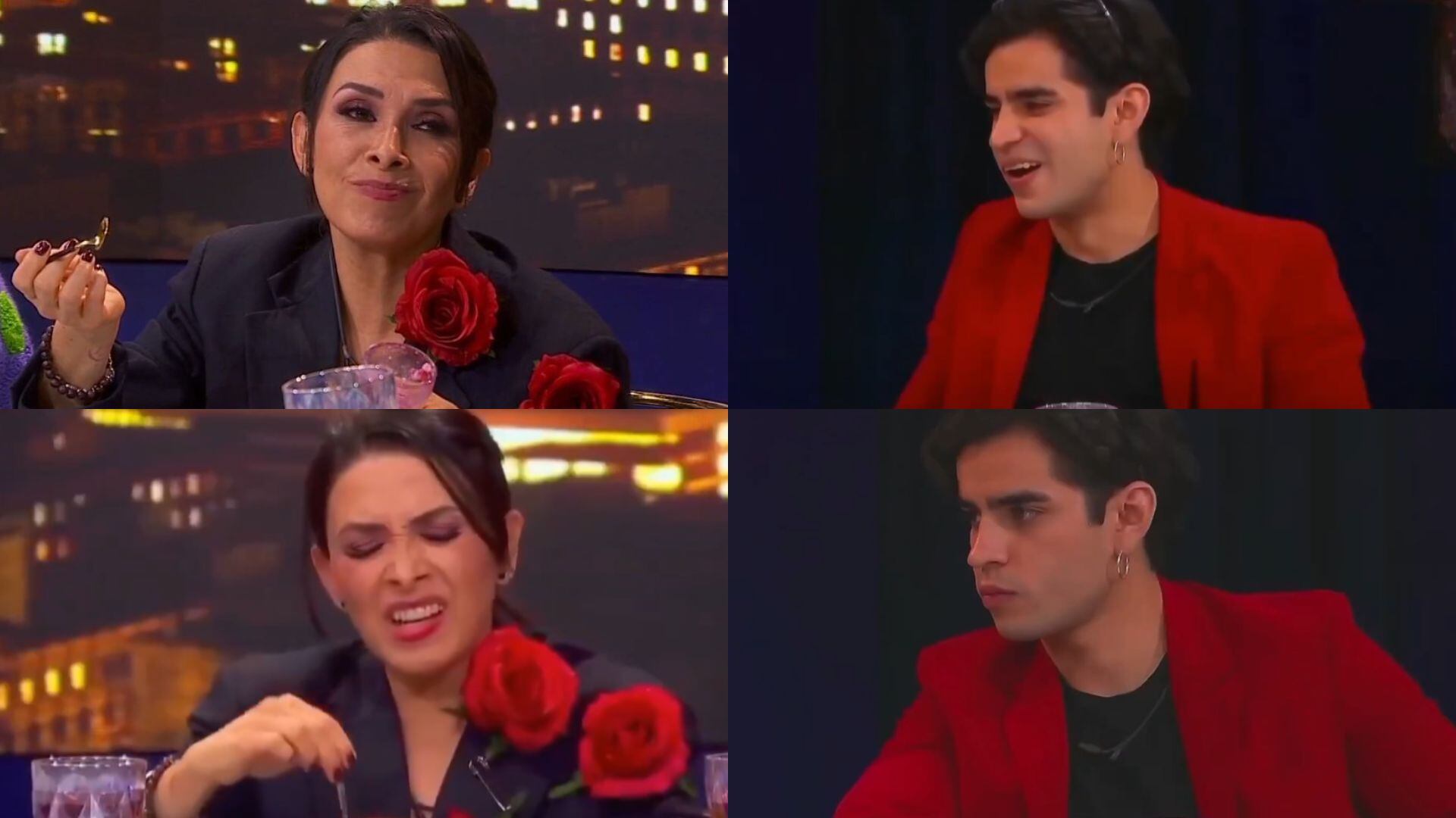 Dalílah Polanco y Aarón Mercury se enfrascan en la cena de nominados. (Capturas de pantalla)