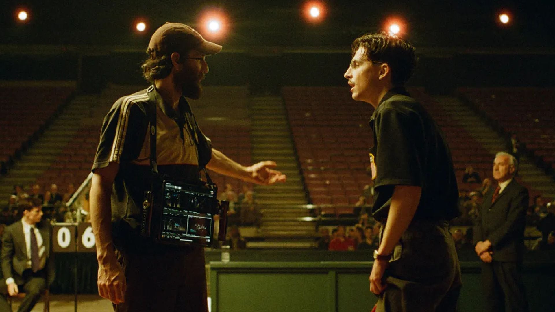 El elenco principal, liderado por Timothée Chalamet, incluye figuras como Gwyneth Paltrow y Fran Drescher, aportando prestigio al proyecto. (A24)