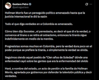 Gustavo Petro - crédito @petrogustavo/X