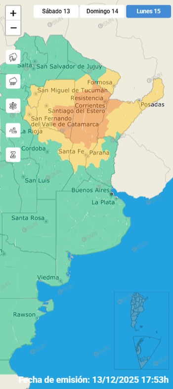 El lunes, las lluvias se