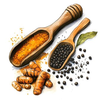 La cúrcuma y la pimienta