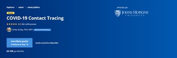 Curso Johns Hopkins para ser rastreador de contactos
